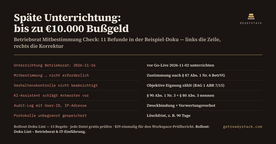 Rollout-Doku Lint – Betriebsrat & IT-Einführung