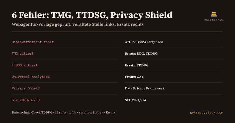 Datenschutzerklärung Check – TDDDG, DDG, DPF