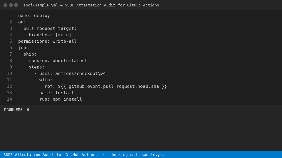 SSDF Attestation Audit for GitHub Actions — finds the line