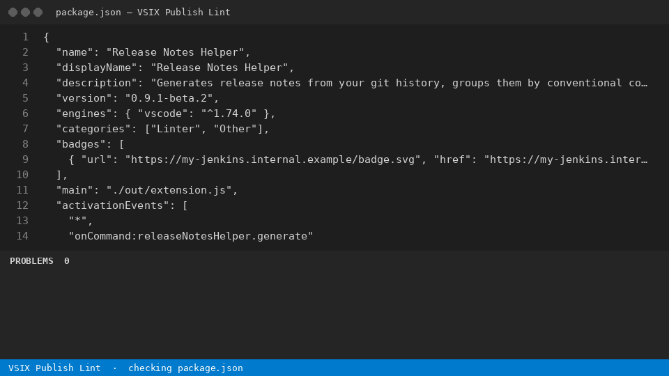 VSIX Publish Lint — finds the line