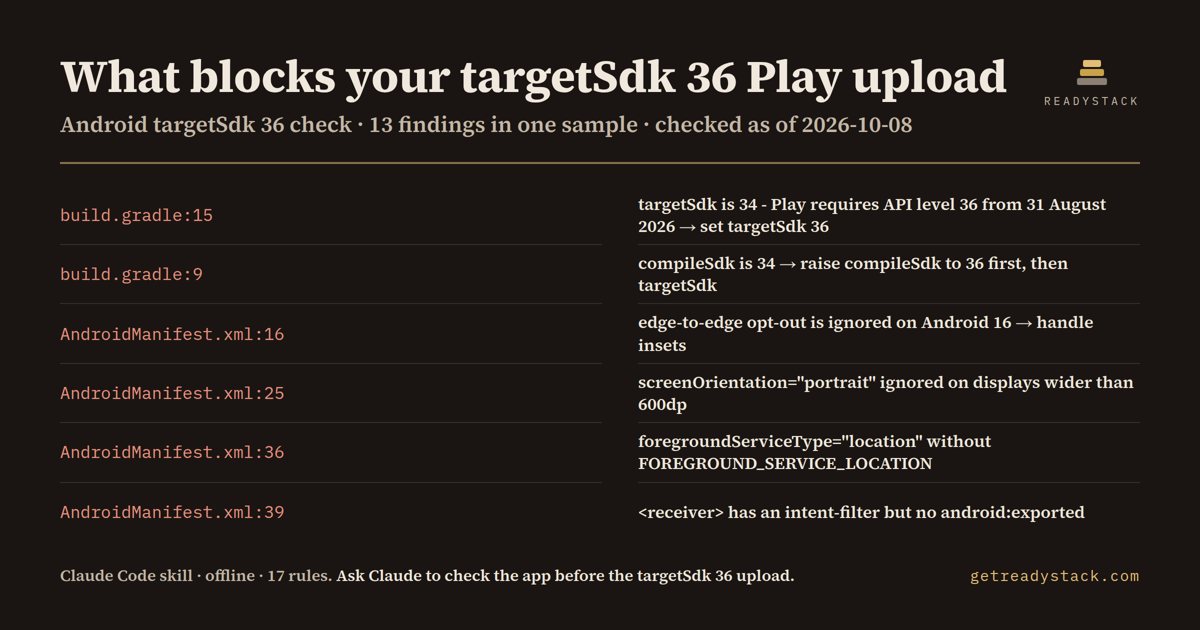 android-target-sdk-36-check - findings on the bundled example