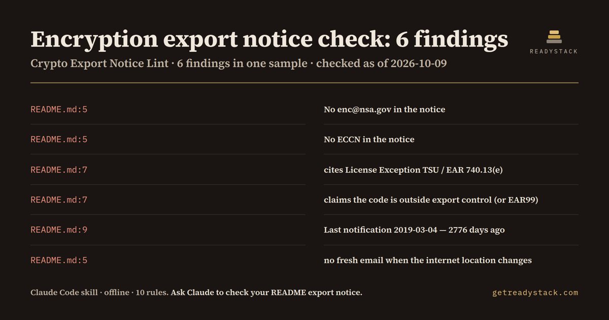 encryption-export-notice-check - findings on the bundled example