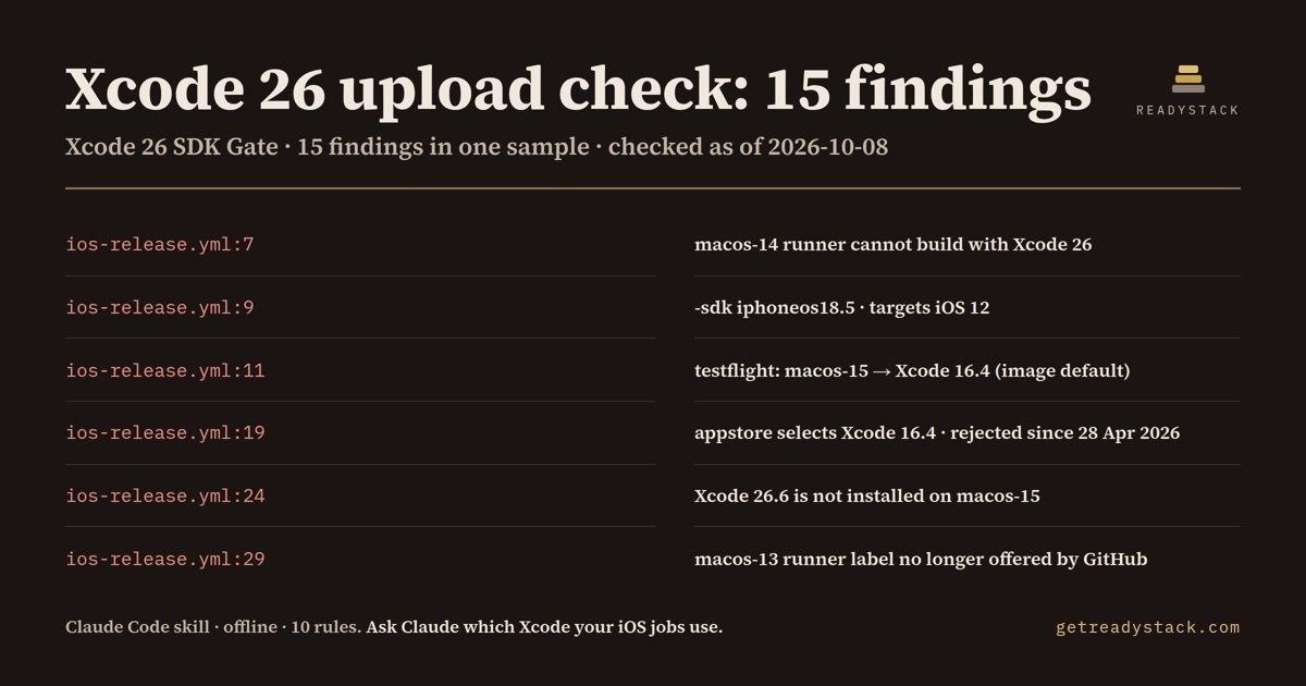 xcode-26-upload-check - findings on the bundled example